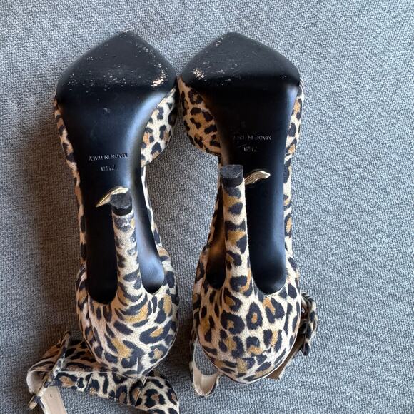 Diane Von Furstenberg Animal Print Ankle Strap Pumps Heels Leather Womens Sz 7.5 - Picture 10 of 14